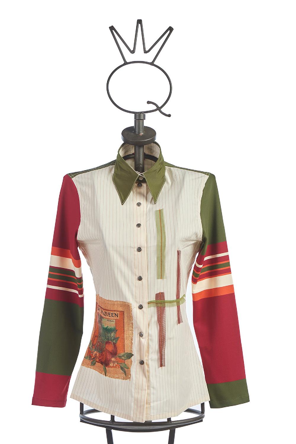 Save The Queen Camicia a righe con stampa