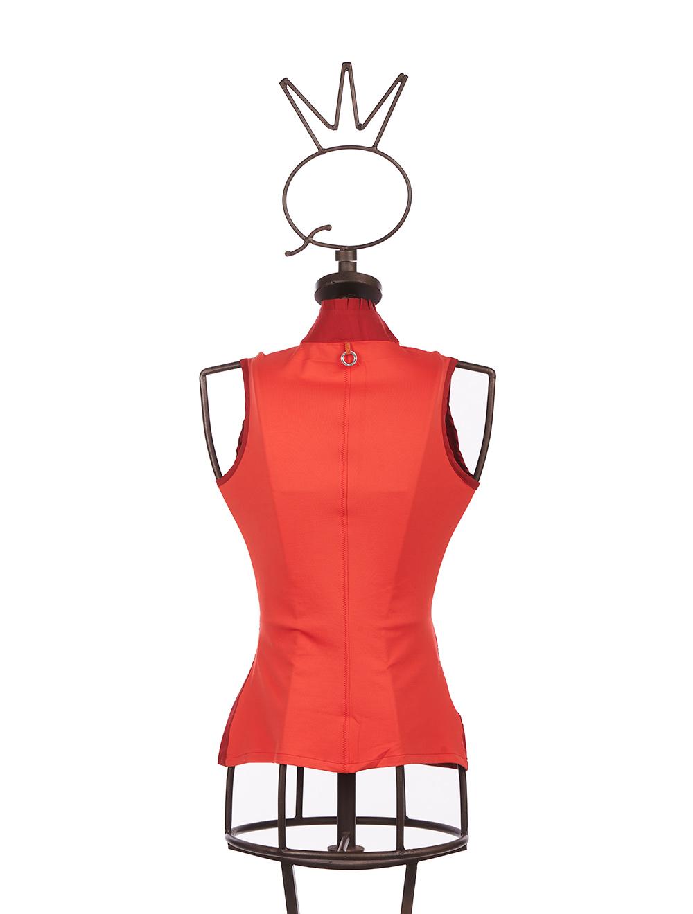 Save The Queen Camicia Ricamata Rossa E Bordeaux