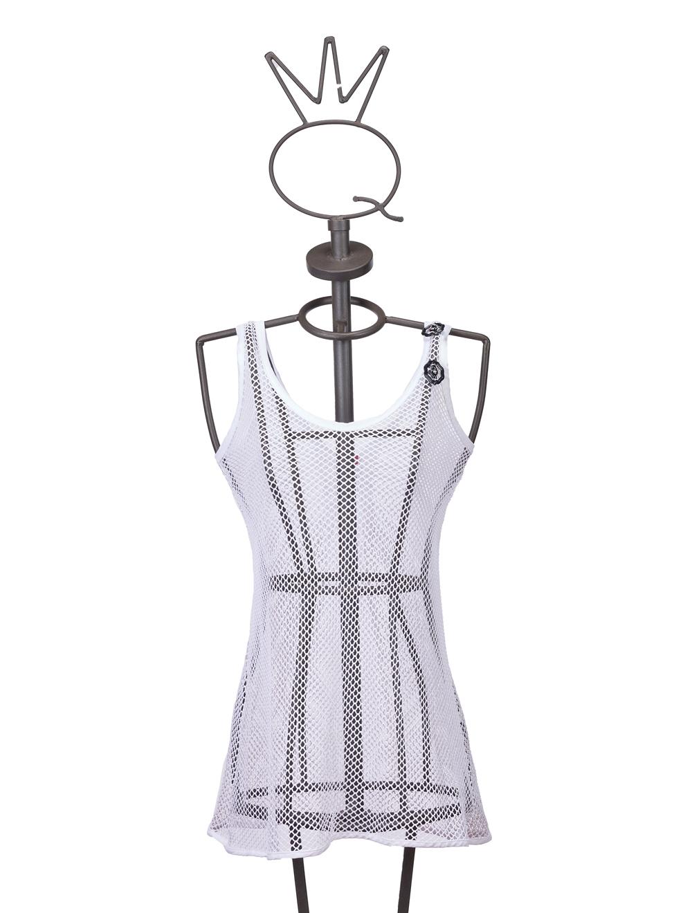 Save The Queen Canottiera In Rete Bianca