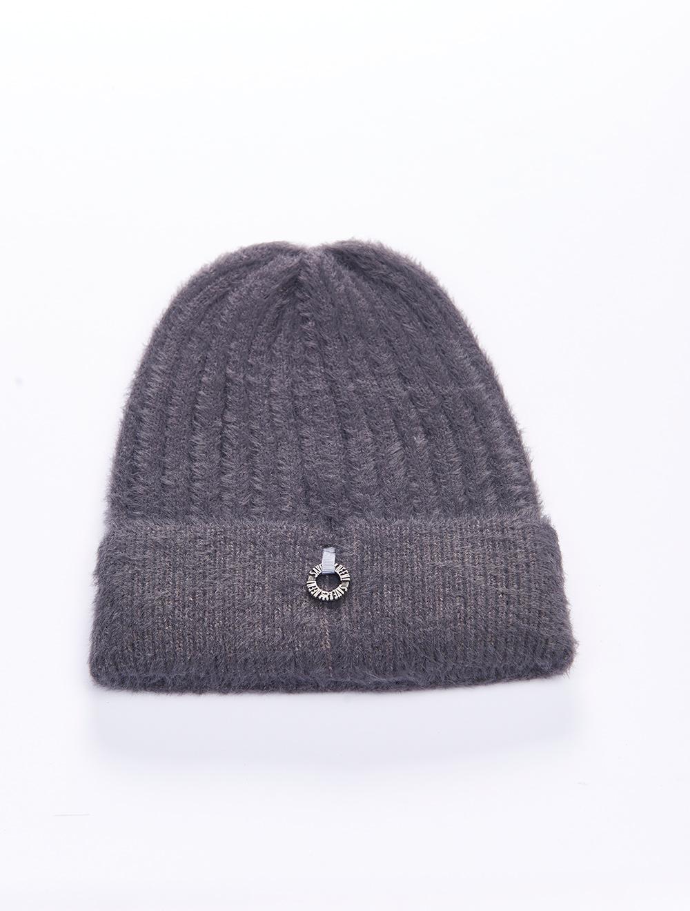 Save The Queen Cappello Grigio In Maglia A Costine