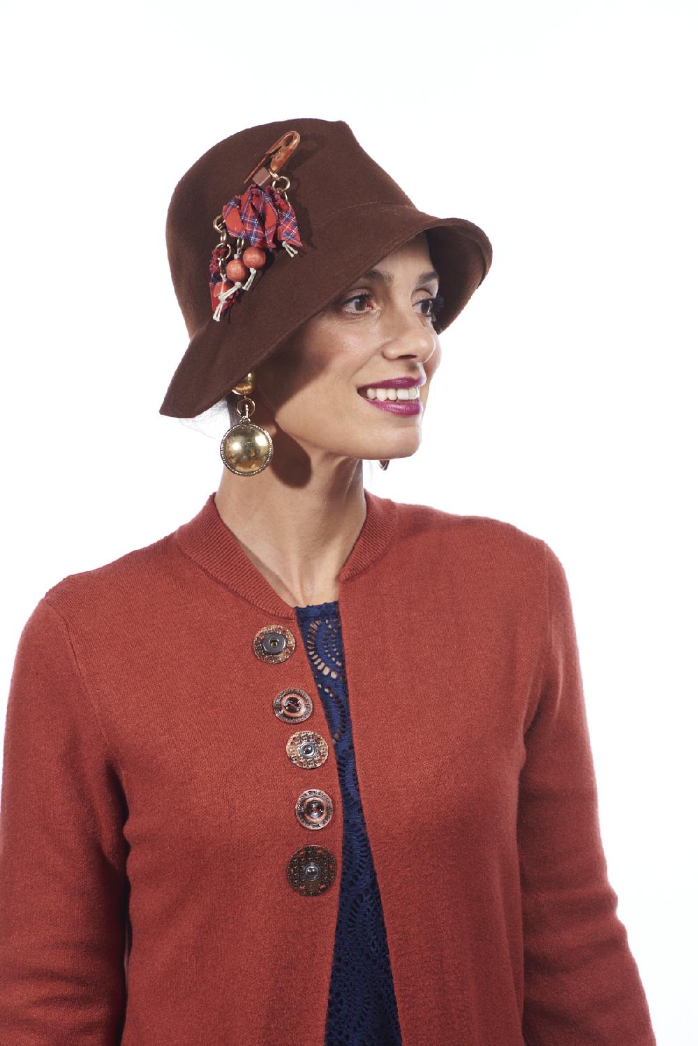 Save The Queen Cappello In Feltro Di Lana Marrone