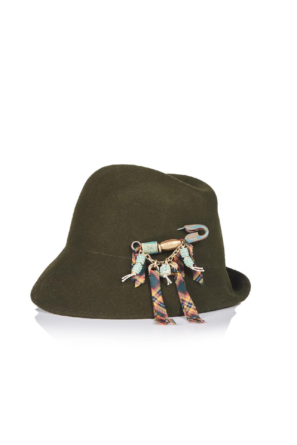 Save The Queen Cappello in feltro di lana verde
