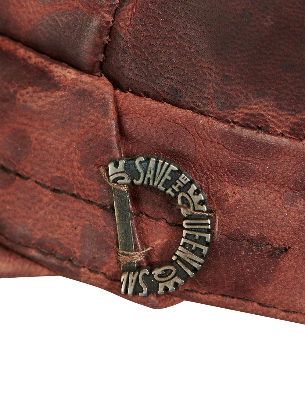 Save The Queen Cappello In Pelle Marrone