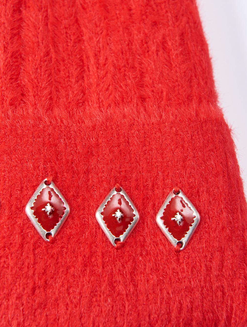 Save The Queen Cappello Rosso In Maglia A Costine