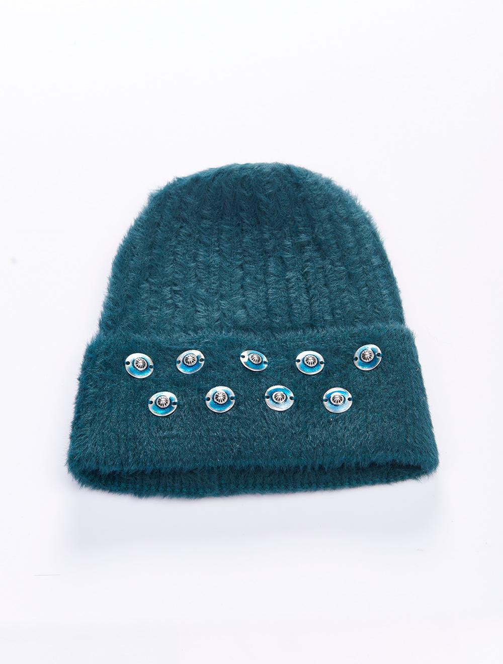 Save The Queen Cappello verde in maglia a costine