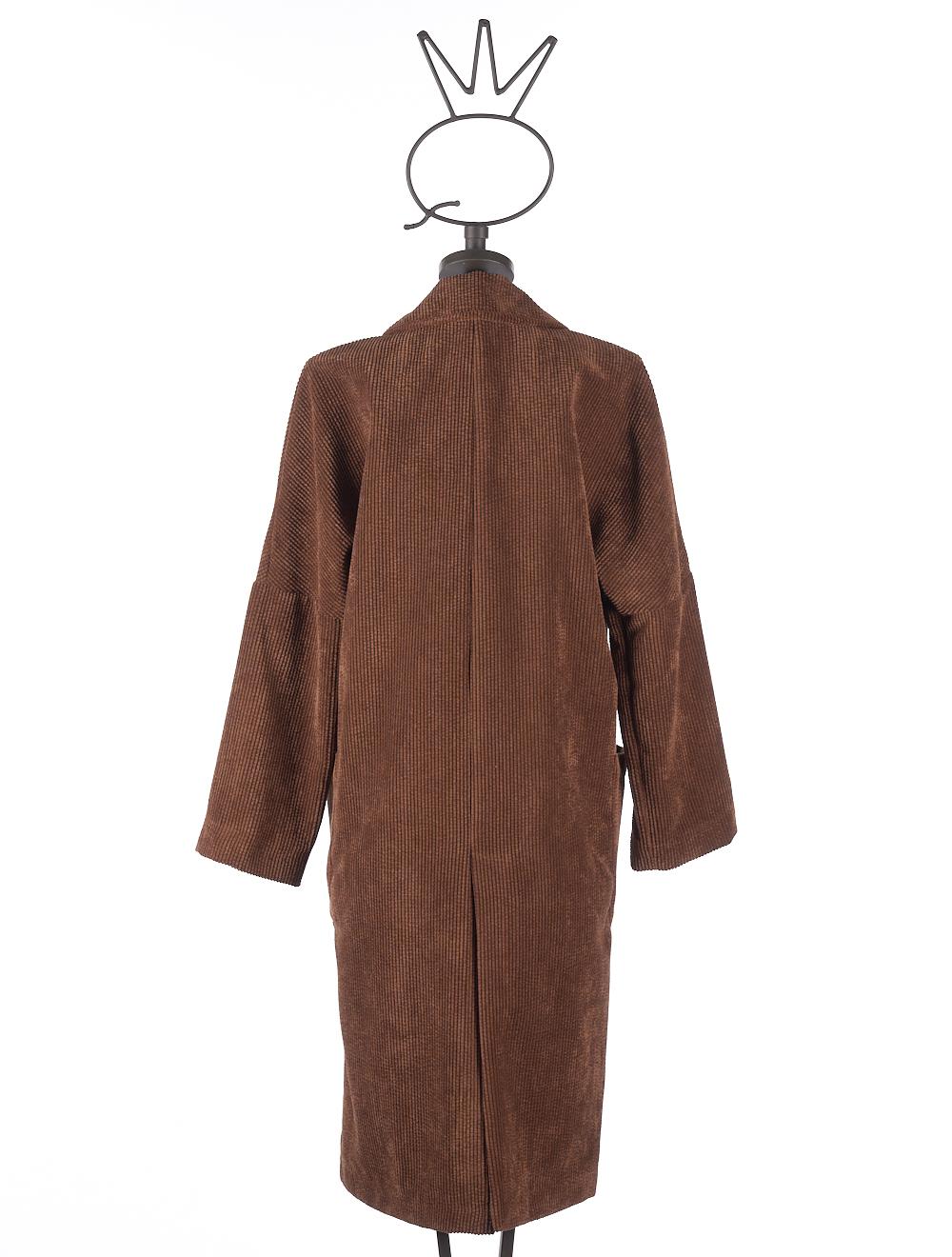 Save The Queen Cappotto Marrone Di Velluto A Coste