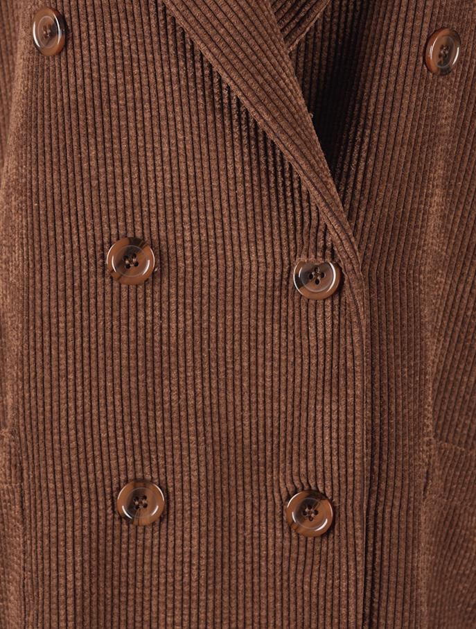 Save The Queen Cappotto Marrone Di Velluto A Coste