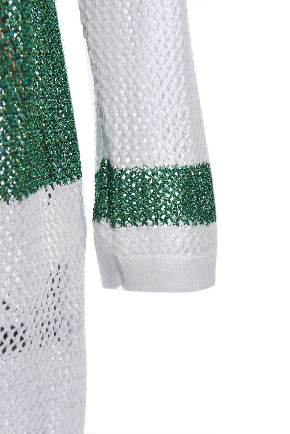Save The Queen Cardigan Bianco E Verde