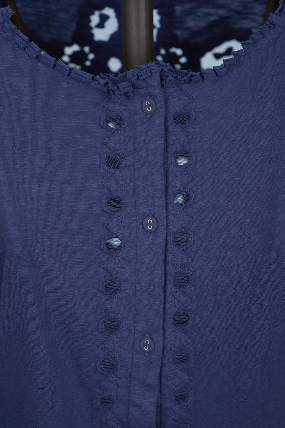 Save The Queen Cardigan Blu Ricamato