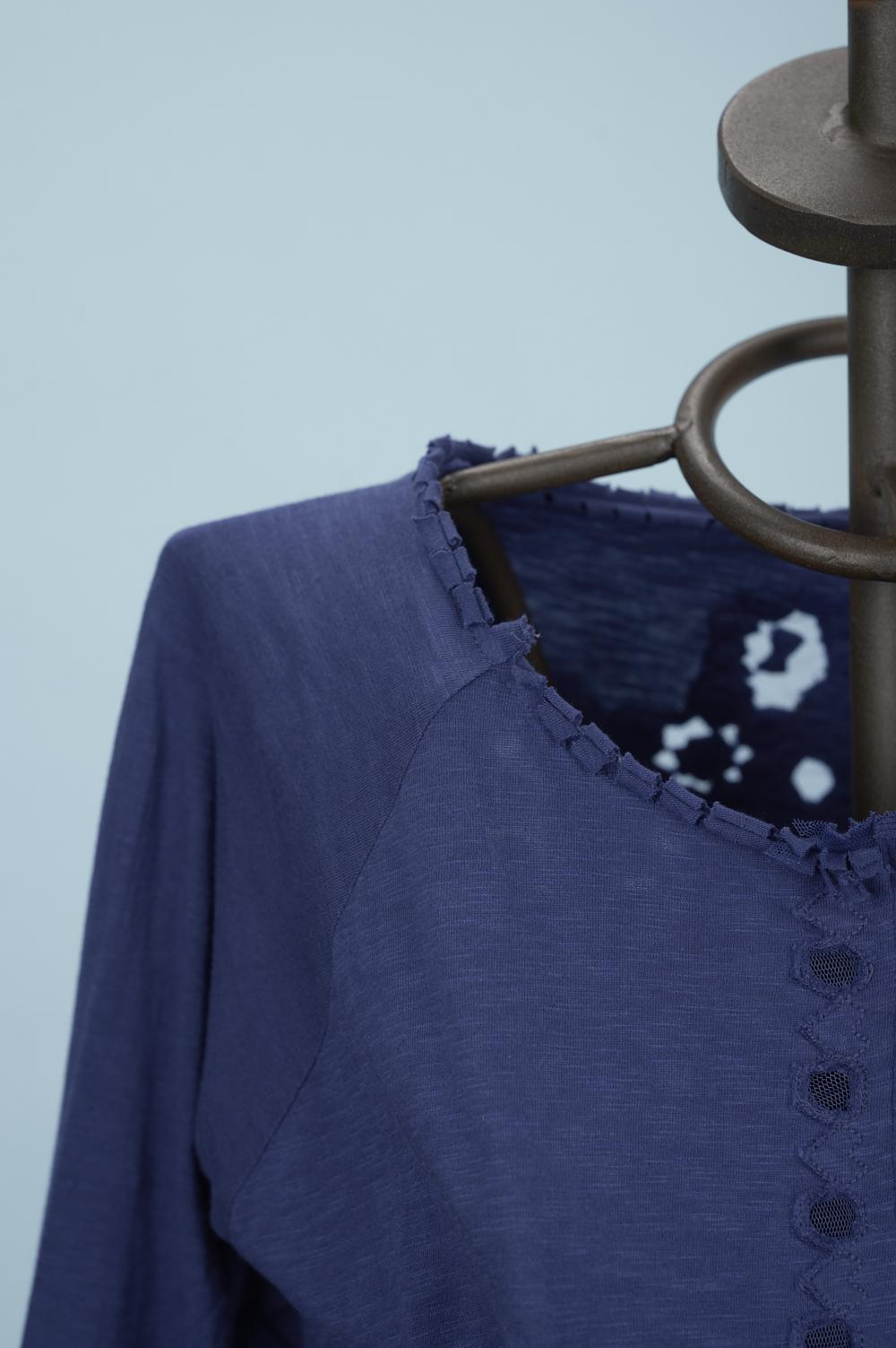 Save The Queen Cardigan Blu Ricamato