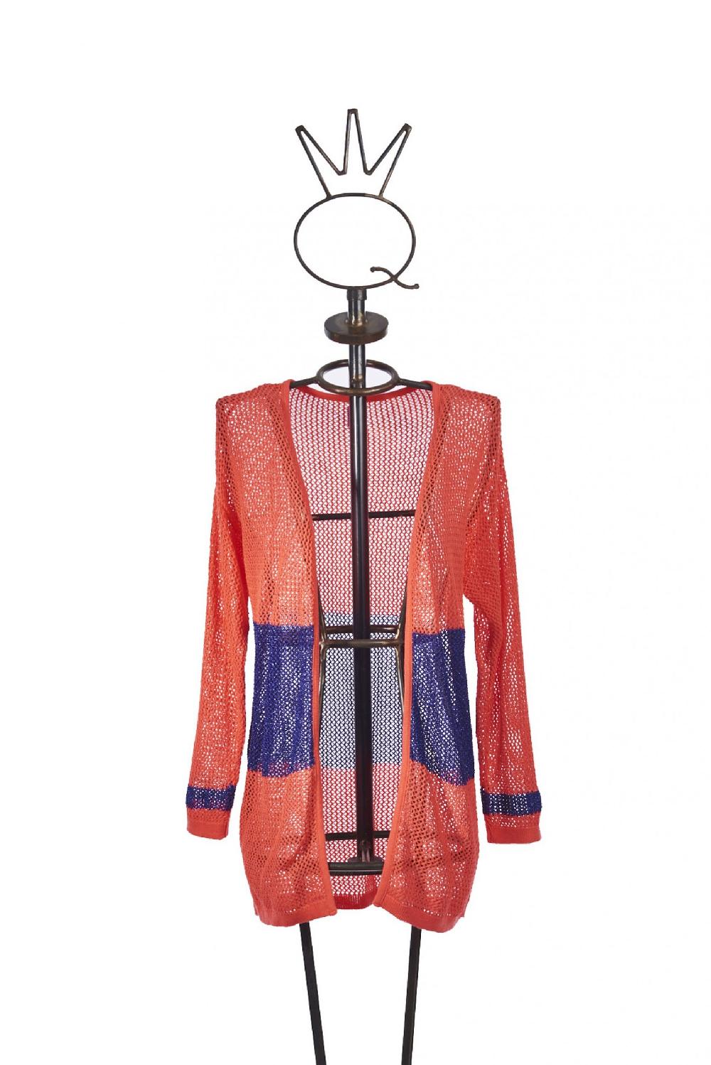 Save The Queen Cardigan Corallo E Viola