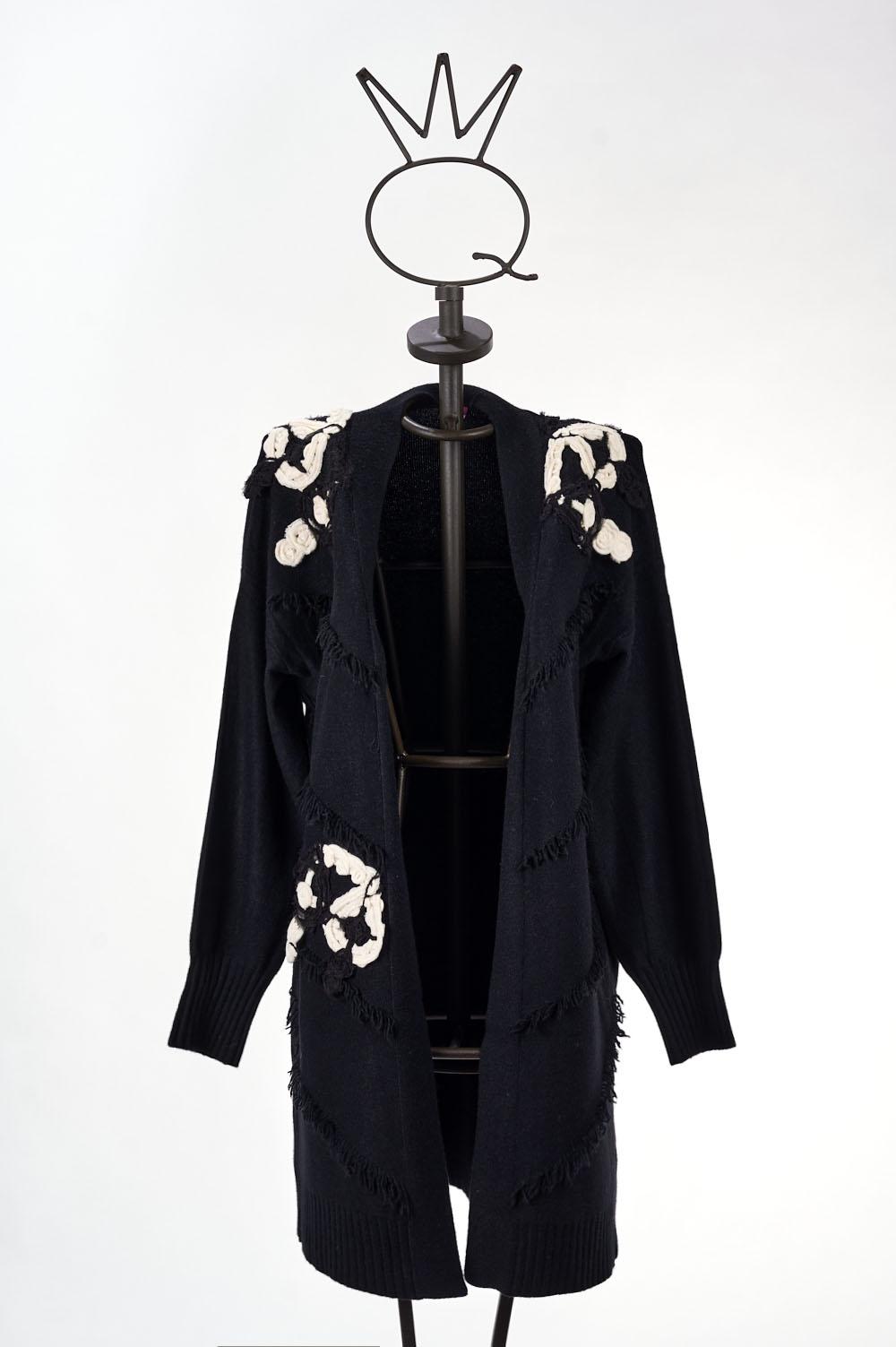 Save The Queen Cardigan Lungo Nero