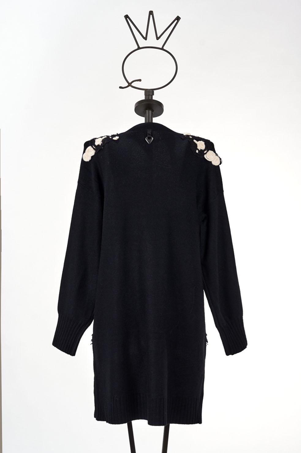 Save The Queen Cardigan Lungo Nero