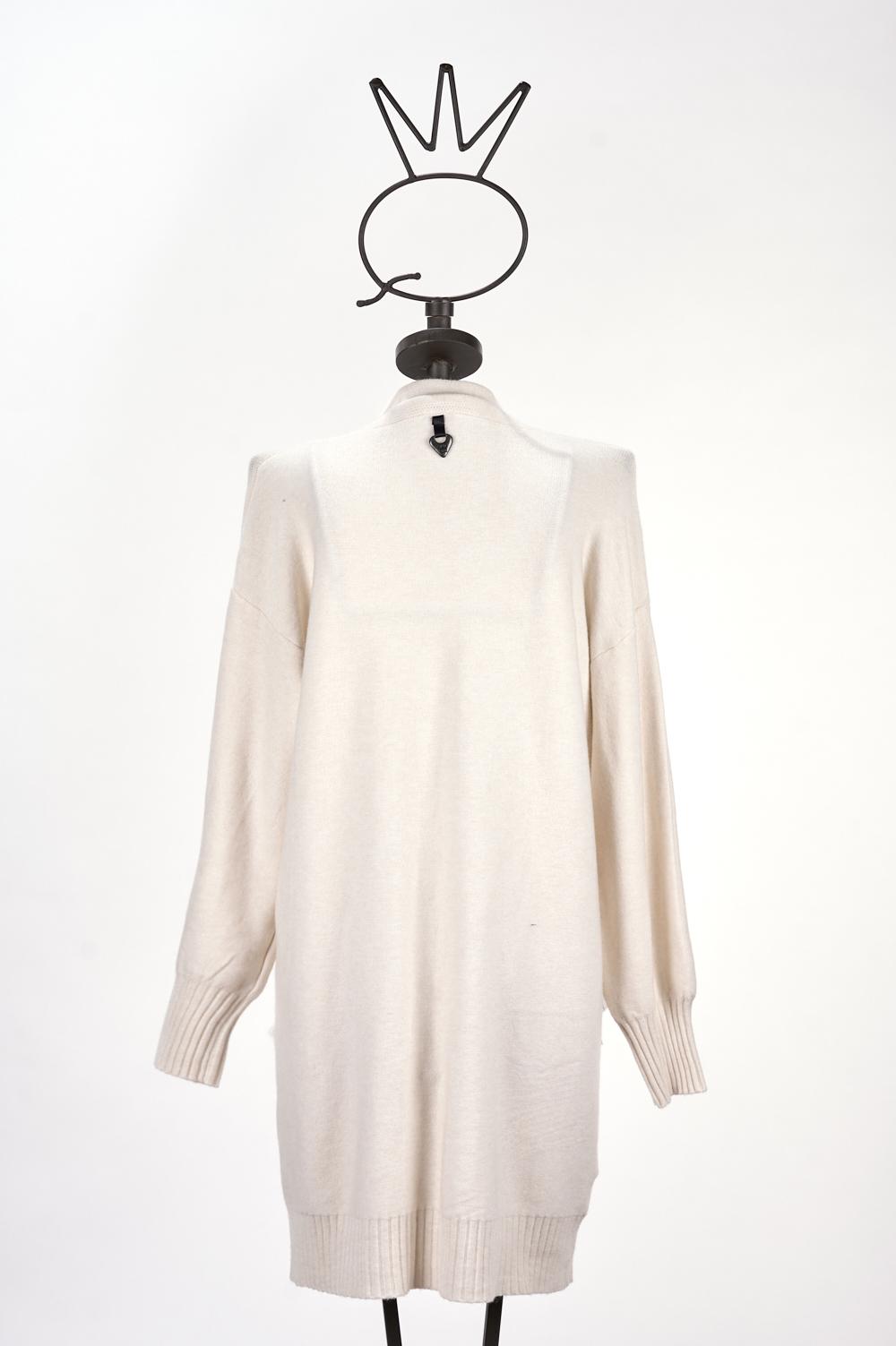 Save The Queen Cardigan Lungo Panna