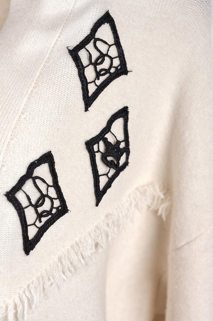 Save The Queen Cardigan Lungo Panna