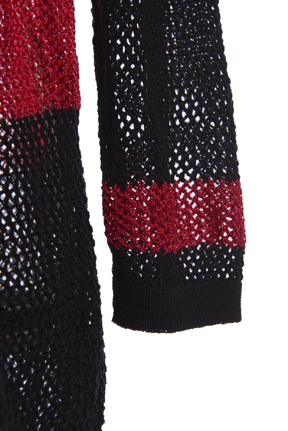 Save The Queen Cardigan Nero E Rosso