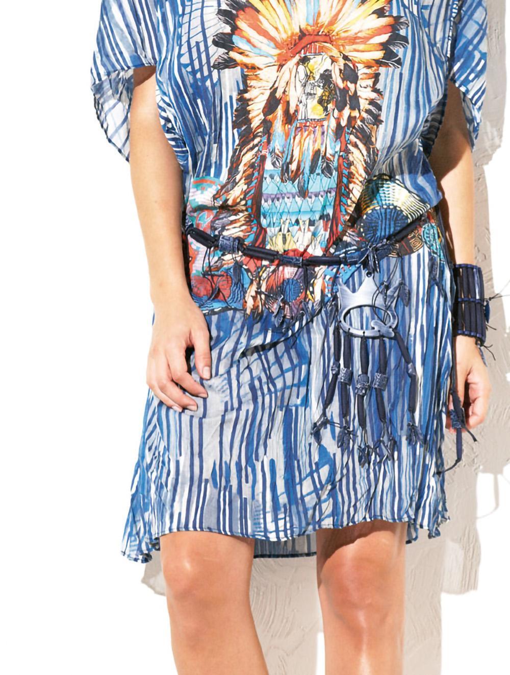 Save The Queen Cintura con elementi in pvc blu