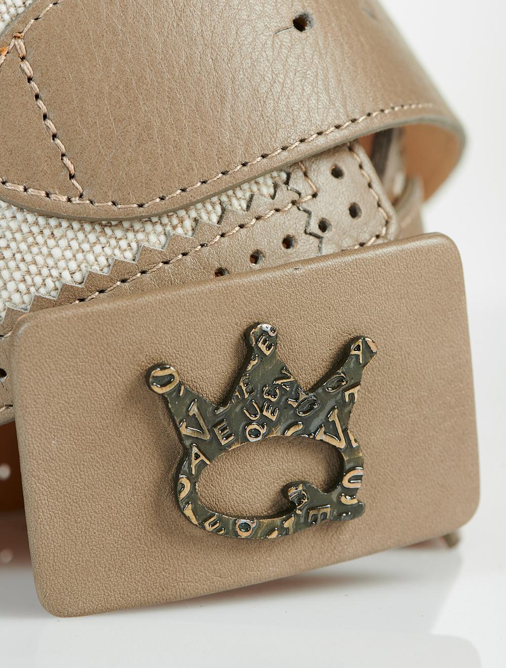 Save The Queen Cintura In Pelle E Cotone