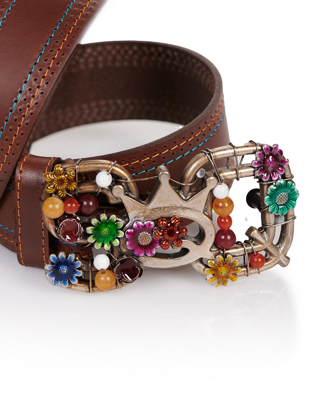 Save The Queen Cintura In Pelle Marrone