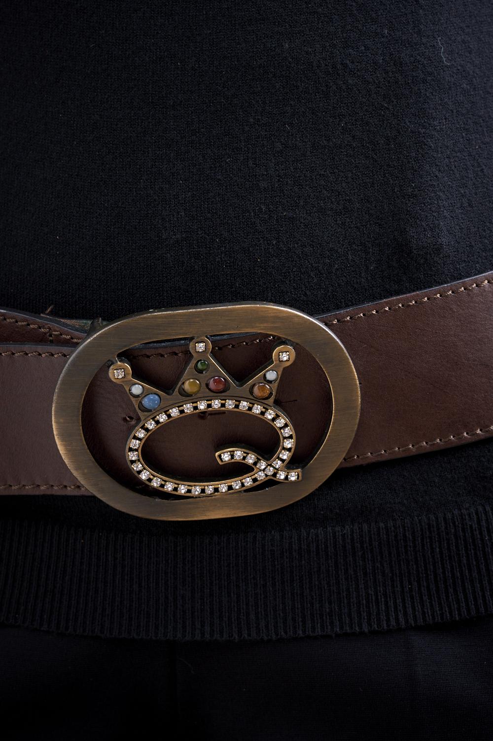 Save The Queen Cintura In Pelle Marrone