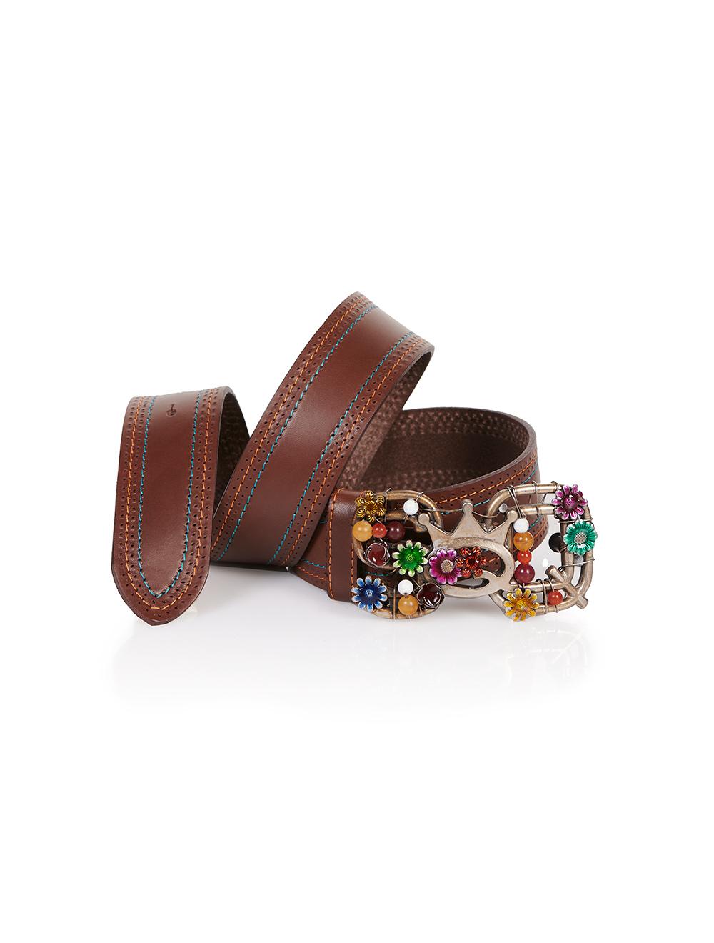 Save The Queen Cintura In Pelle Marrone