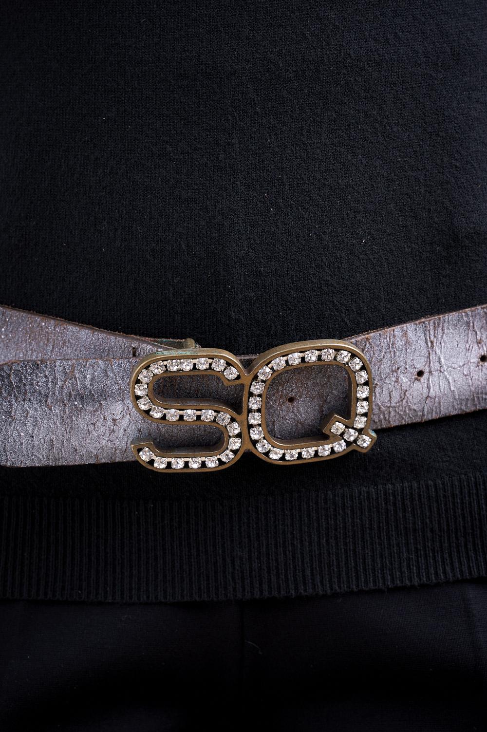 Save The Queen Cintura In Vera Pelle Color Argento