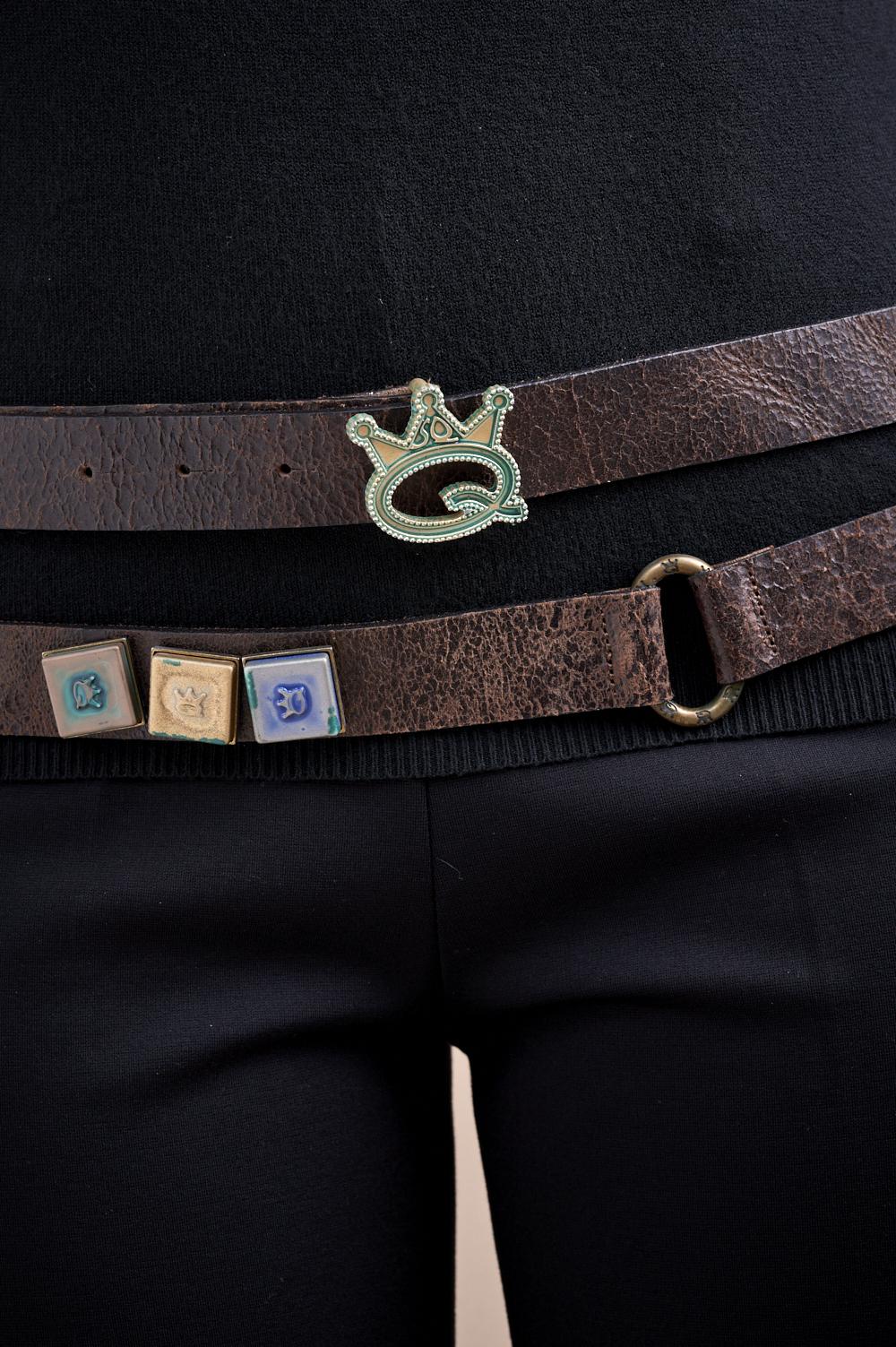 Save The Queen Cintura In Vera Pelle Marrone