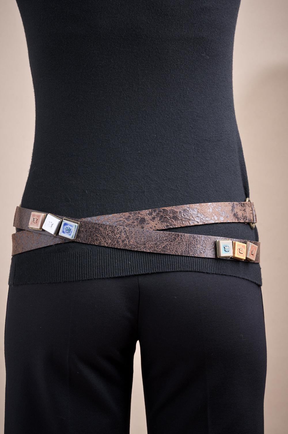 Save The Queen Cintura In Vera Pelle Marrone