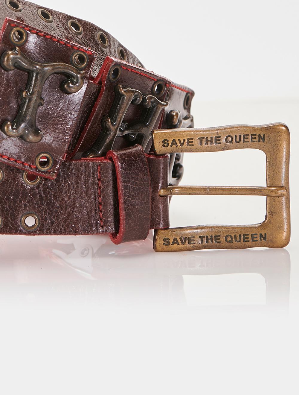 Save The Queen Cintura In Vera Pelle Marrone