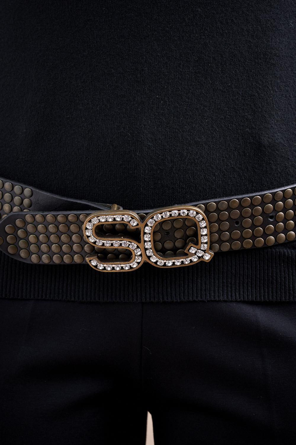 Save The Queen Cintura In Vera Pelle Nera