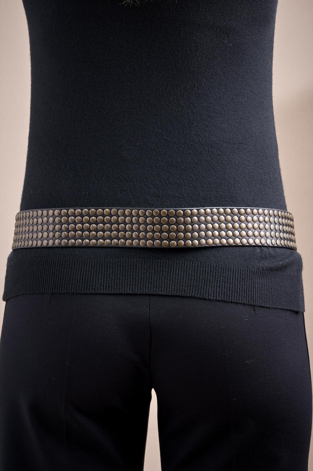 Save The Queen Cintura In Vera Pelle Nera