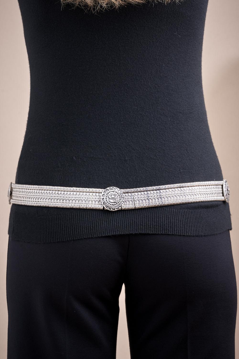 Save The Queen Cintura In Vera Pelle Nero