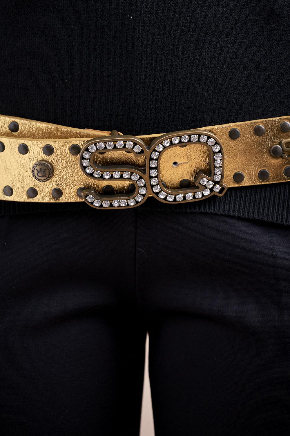 Save The Queen Cintura In Vera Pelle Oro