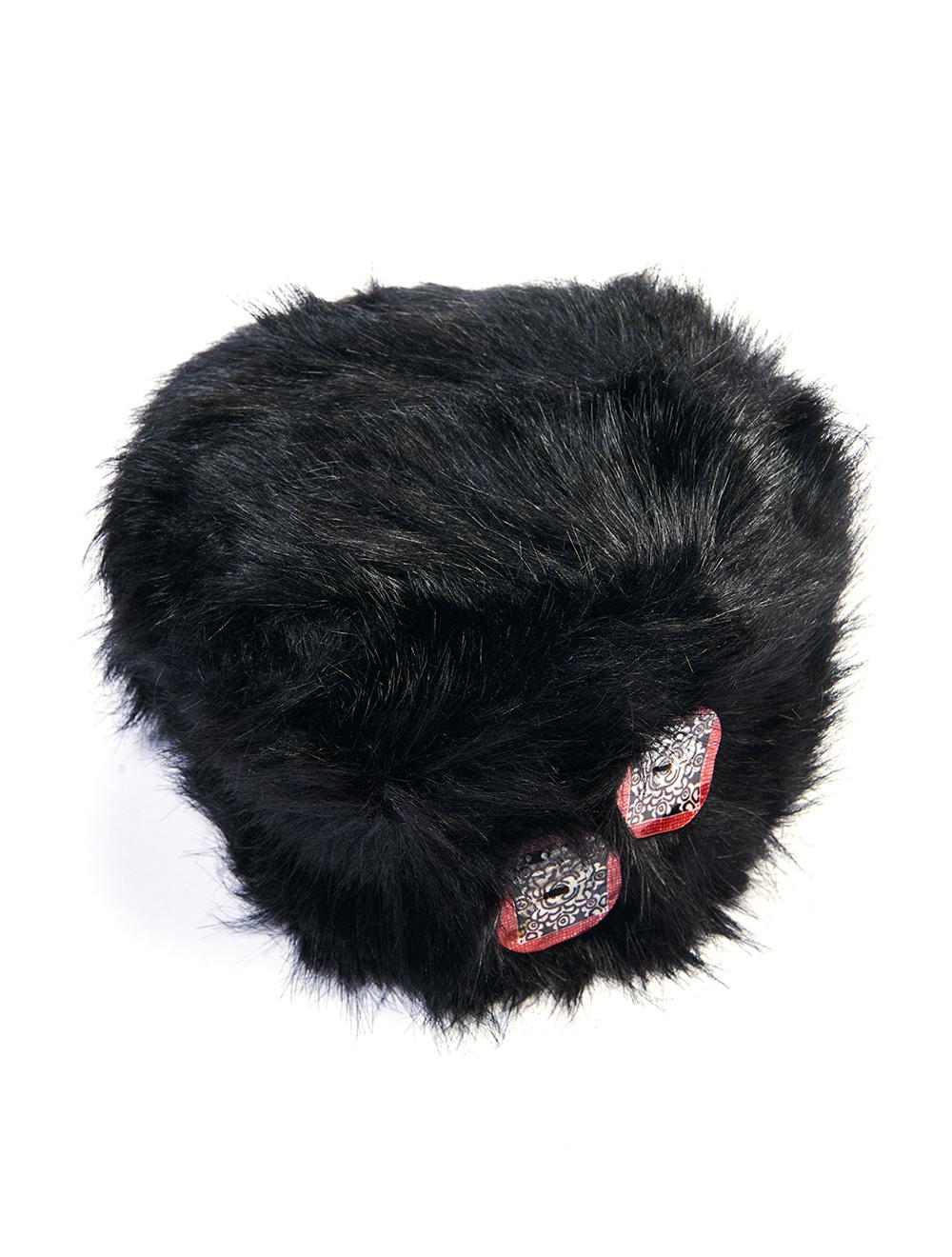 Save The Queen colbacco nero in eco pelliccia