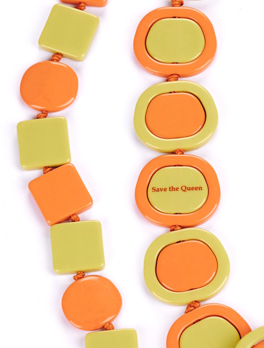 Save The Queen Collana Lunga Arancio E Verde