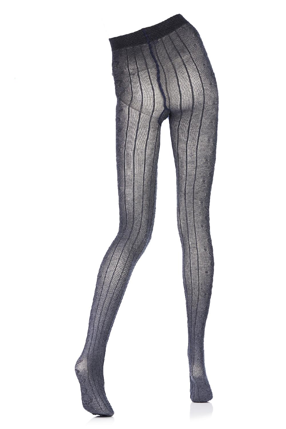 Save The Queen Collant Grigie In Cotone Operato