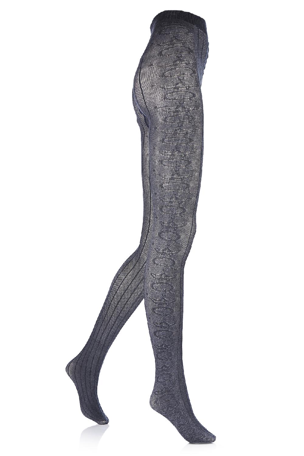 Save The Queen Collant grigie in cotone operato