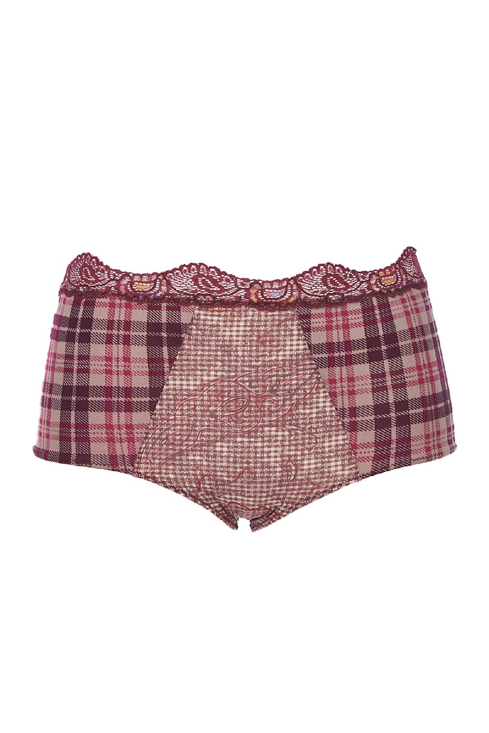 Save The Queen Culotte In Tartan E Pizzo