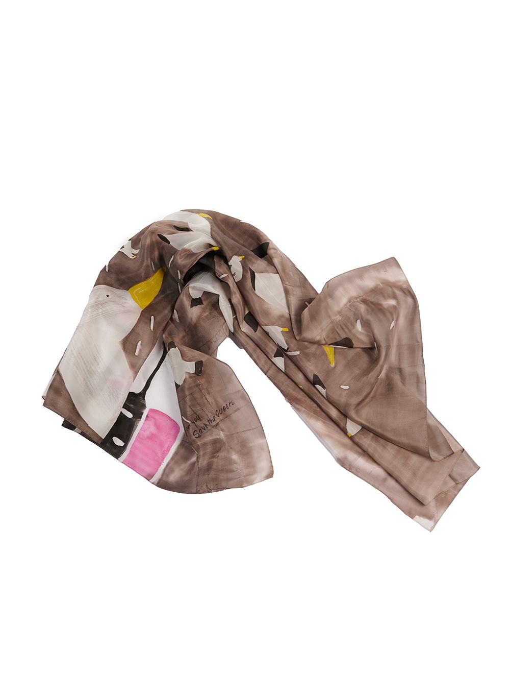 Save The Queen Foulard In Seta Con Stampa Gabbiani