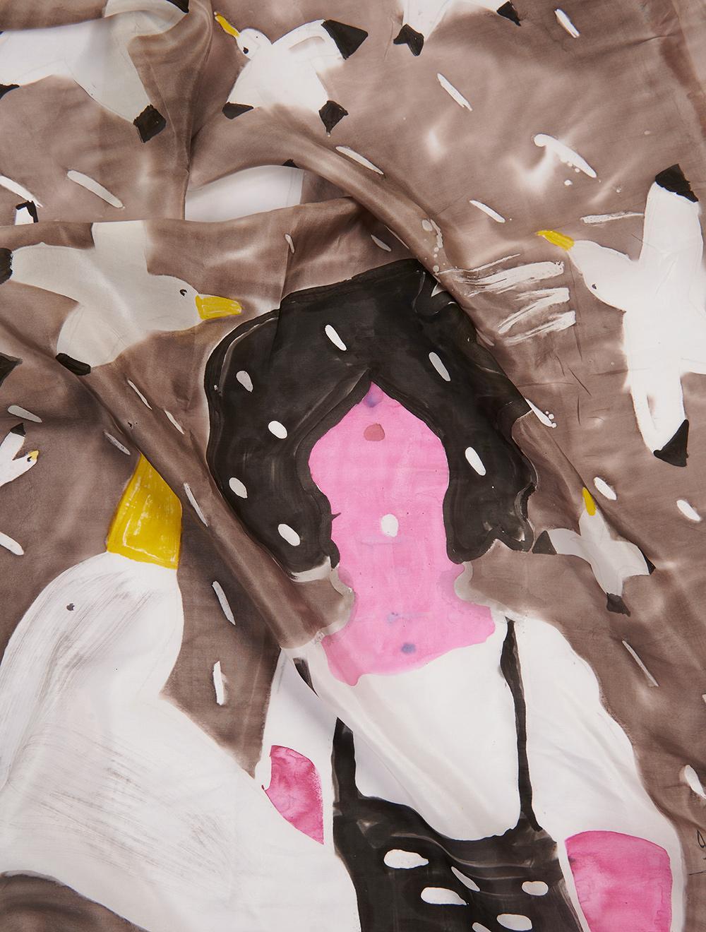 Save The Queen Foulard In Seta Con Stampa Gabbiani