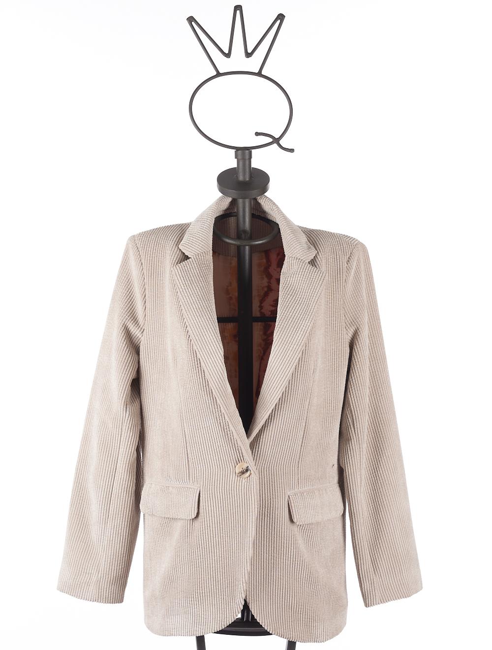 Save The Queen Giacca Beige Di Velluto A Coste