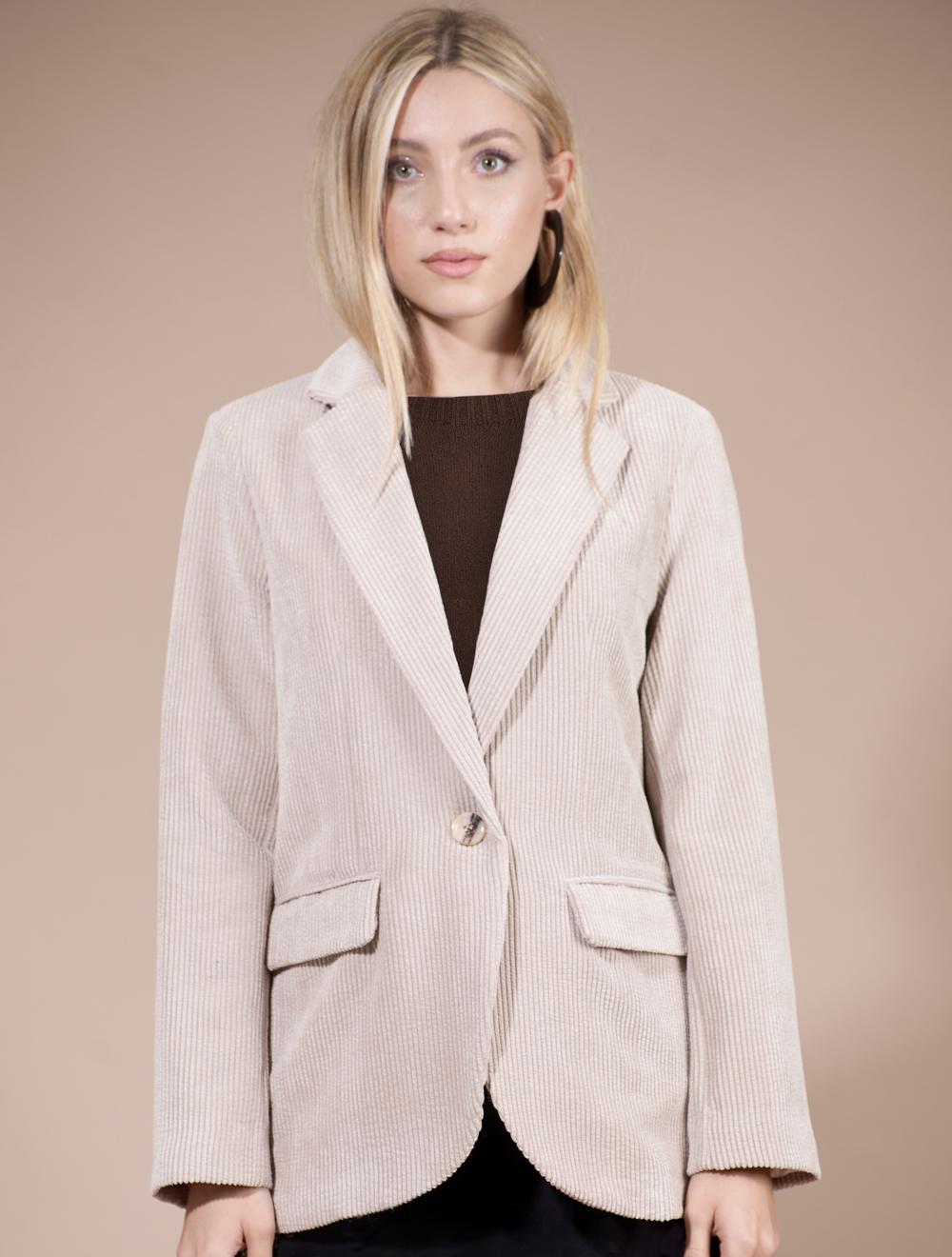 Save The Queen Giacca beige di velluto a coste