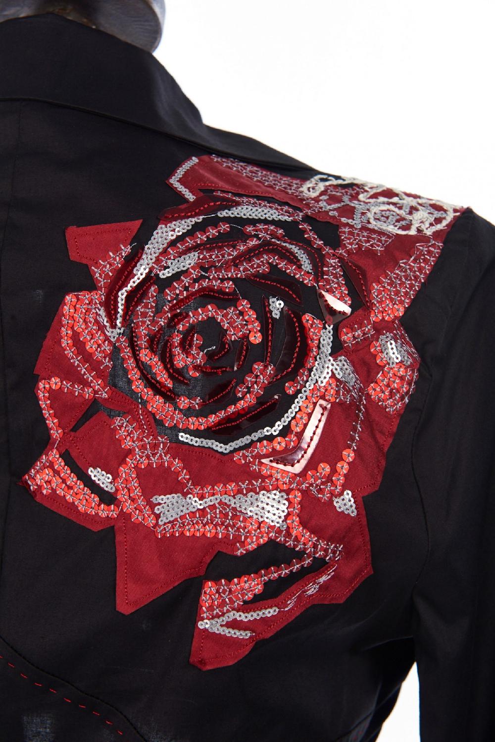 Save The Queen Giacca Corta Con Rosa Ricamata