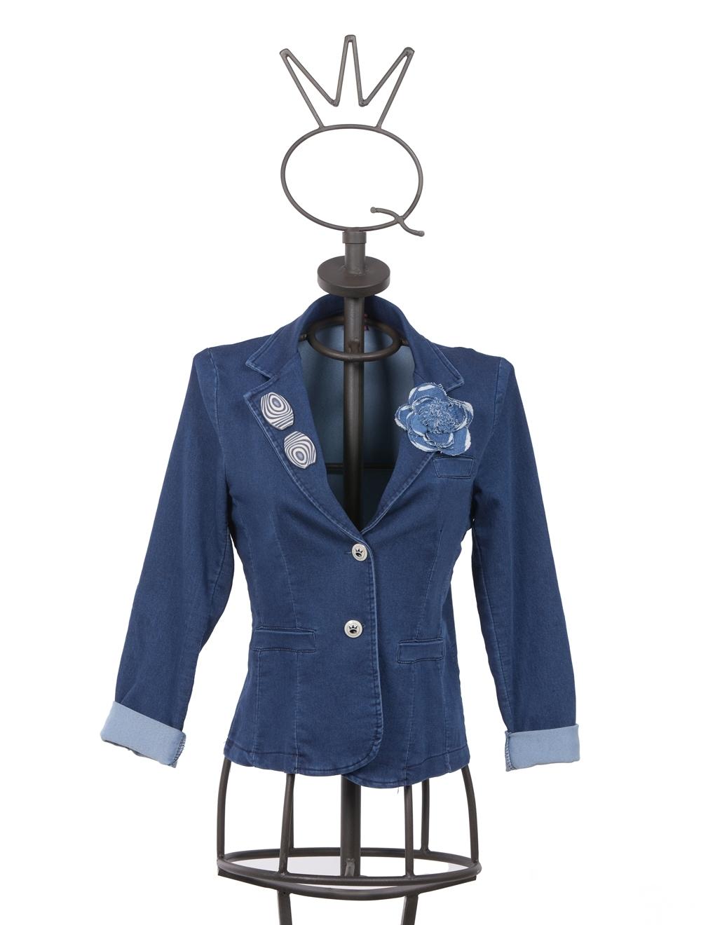 Save The Queen Giacca Di Jeans Con Applicazioni