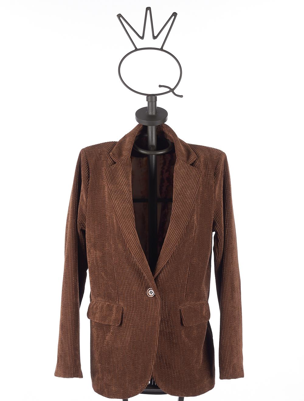 Save The Queen Giacca Marrone Di Velluto A Coste