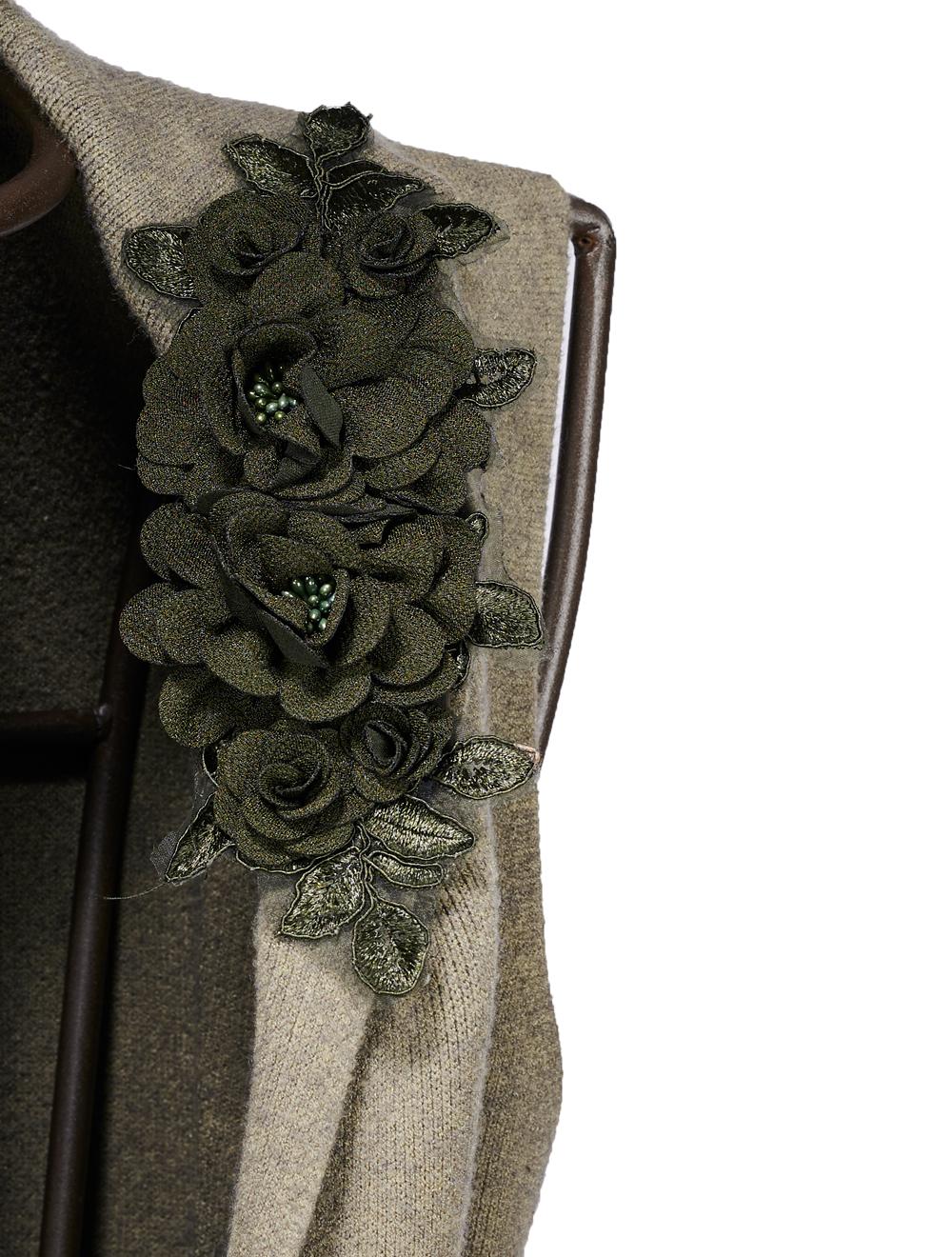 Save The Queen Gilè Lungo In Tricot Verde Militare