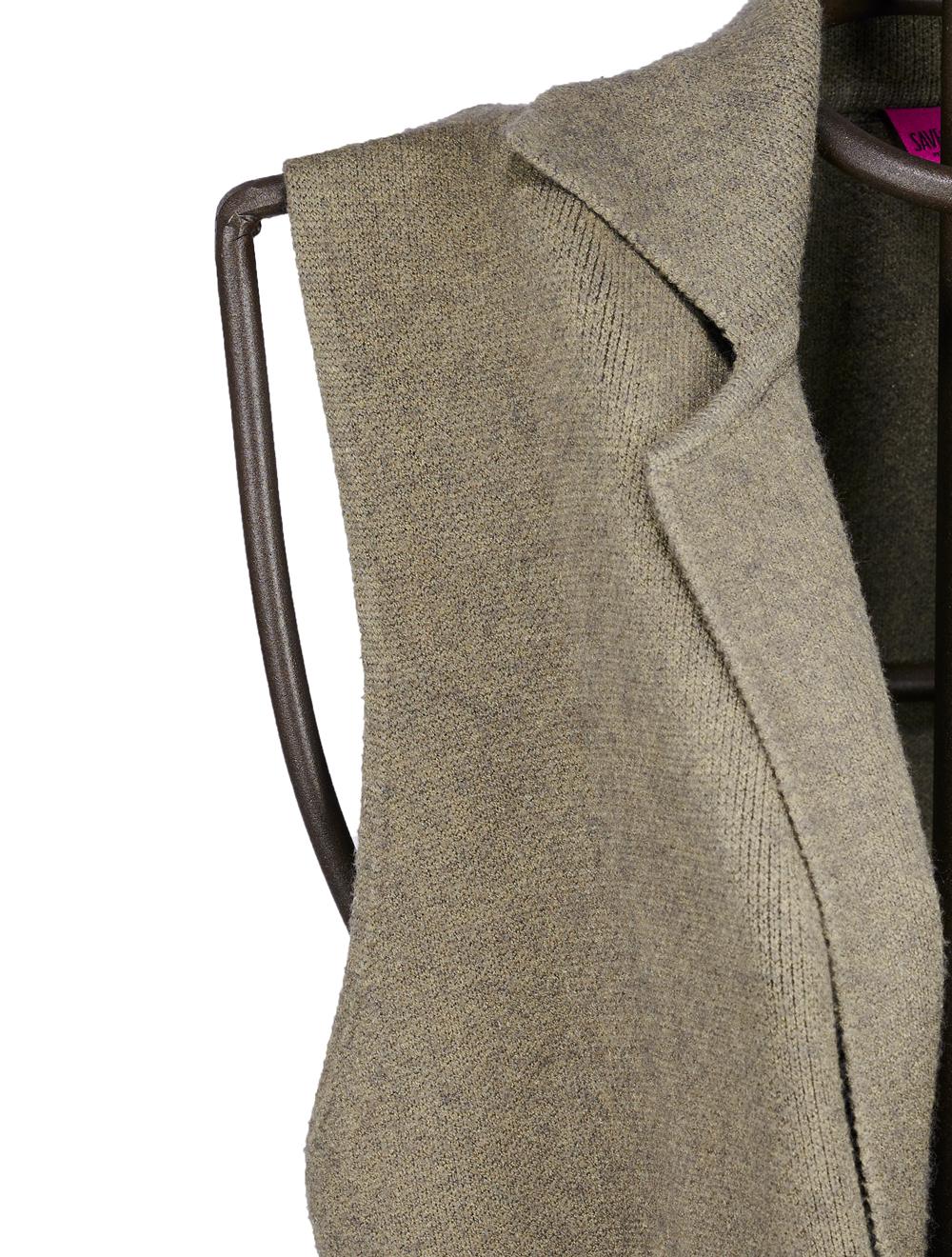 Save The Queen Gilè Lungo In Tricot Verde Militare