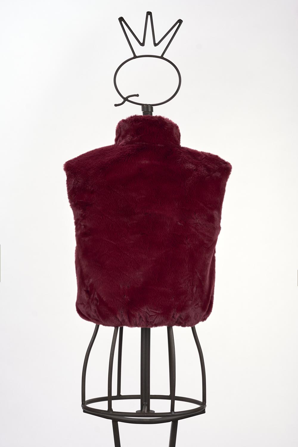 Save The Queen Gilet In Ecopelliccia Bordeaux