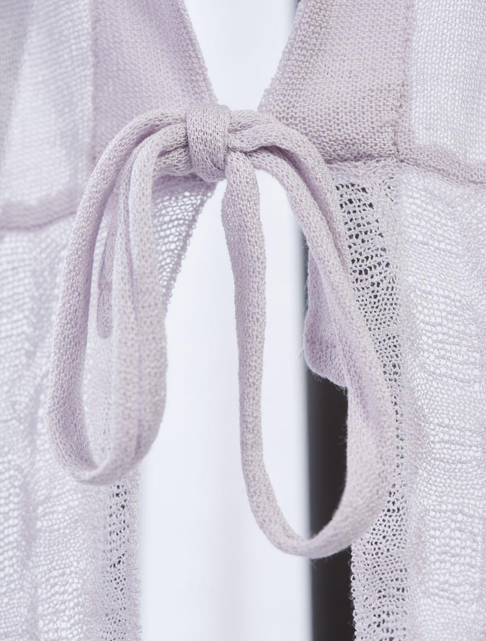 Save The Queen Gilet Lungo Asimmetrico Rosa Cipria