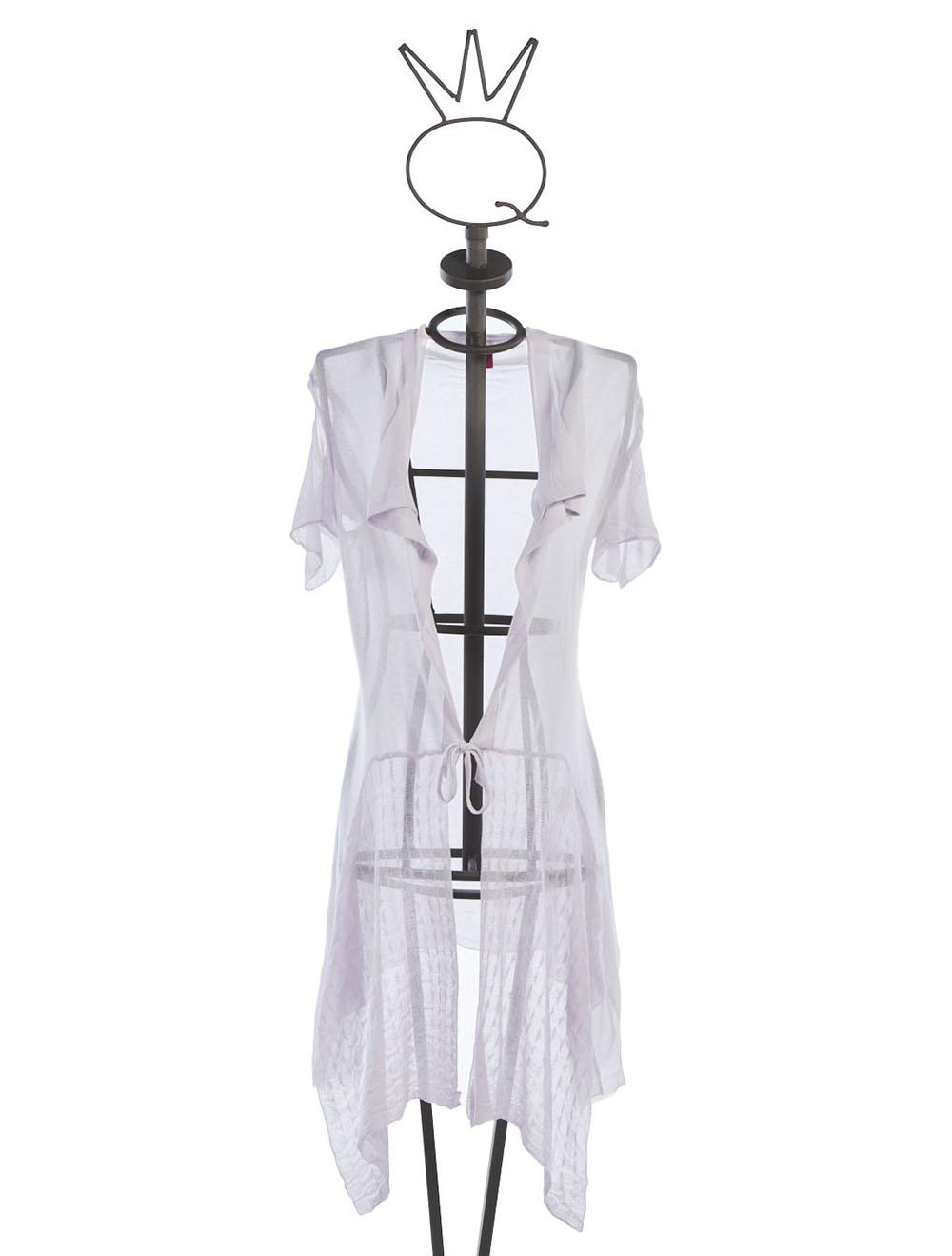 Save The Queen Gilet lungo asimmetrico rosa cipria